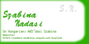 szabina nadasi business card